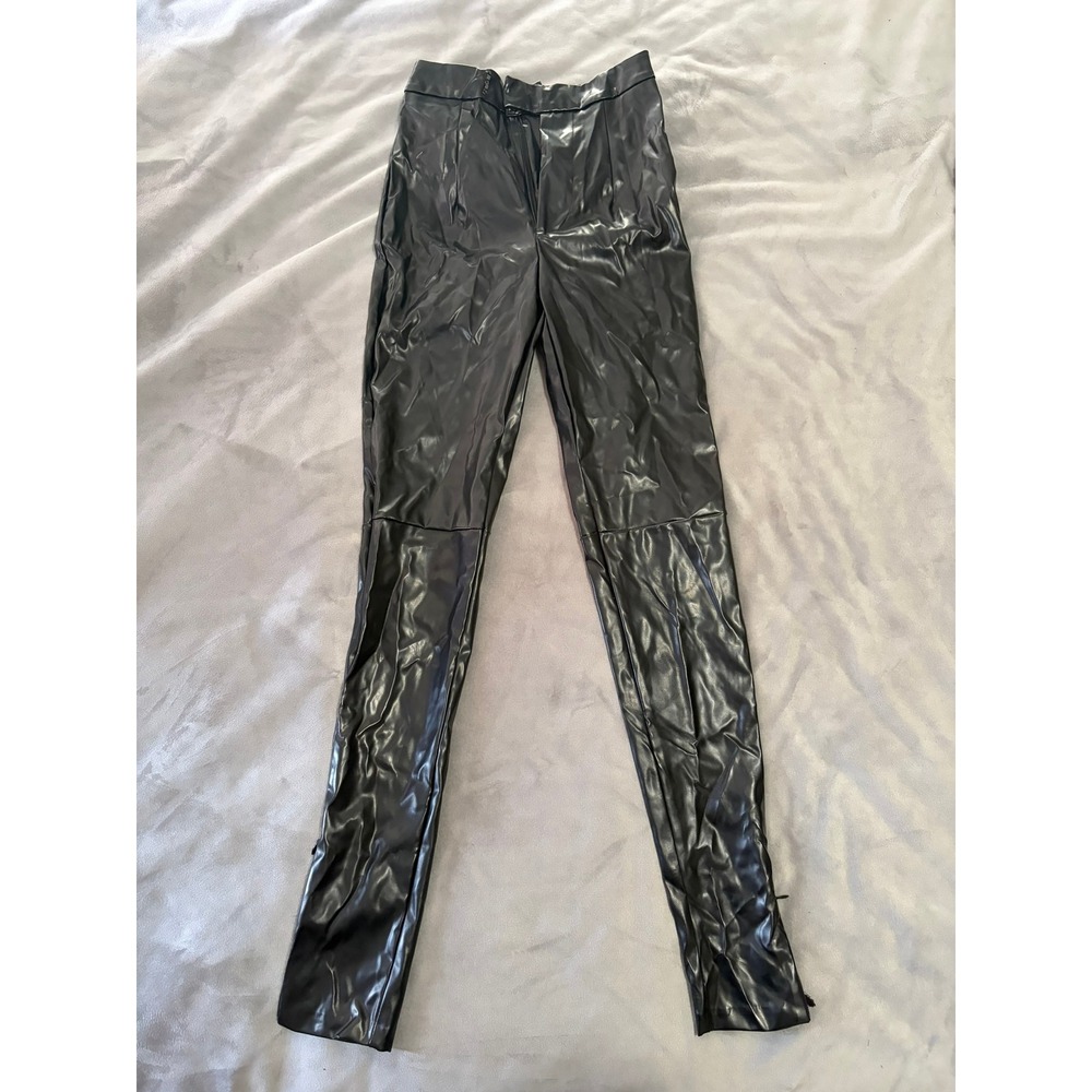 Fashion Nova Womens Black Faux Leather‎ High Waisted Skinny Leggings XS Edgy